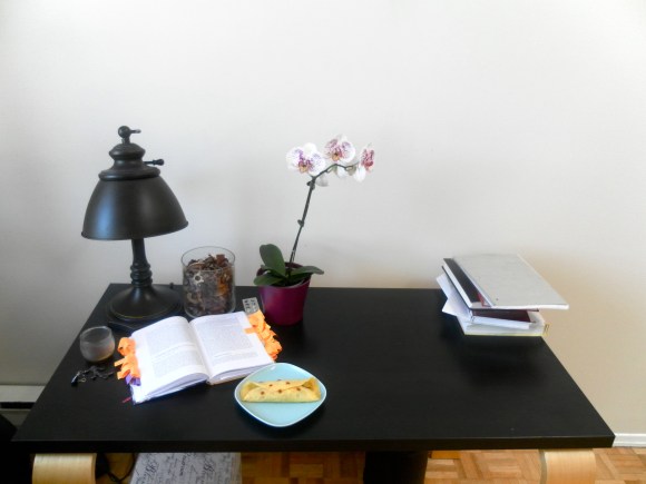 Baked crepes with refried beans and cheese