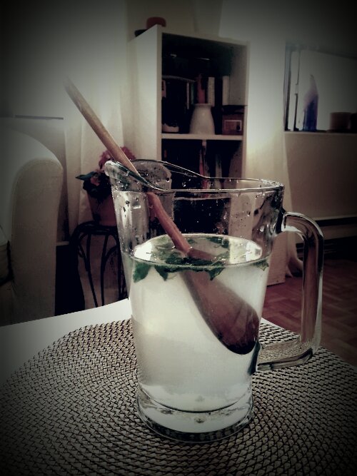 Cool fresh, minty limeade/lemonade