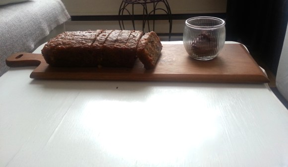 Great snack- banana bread with chocolate butter