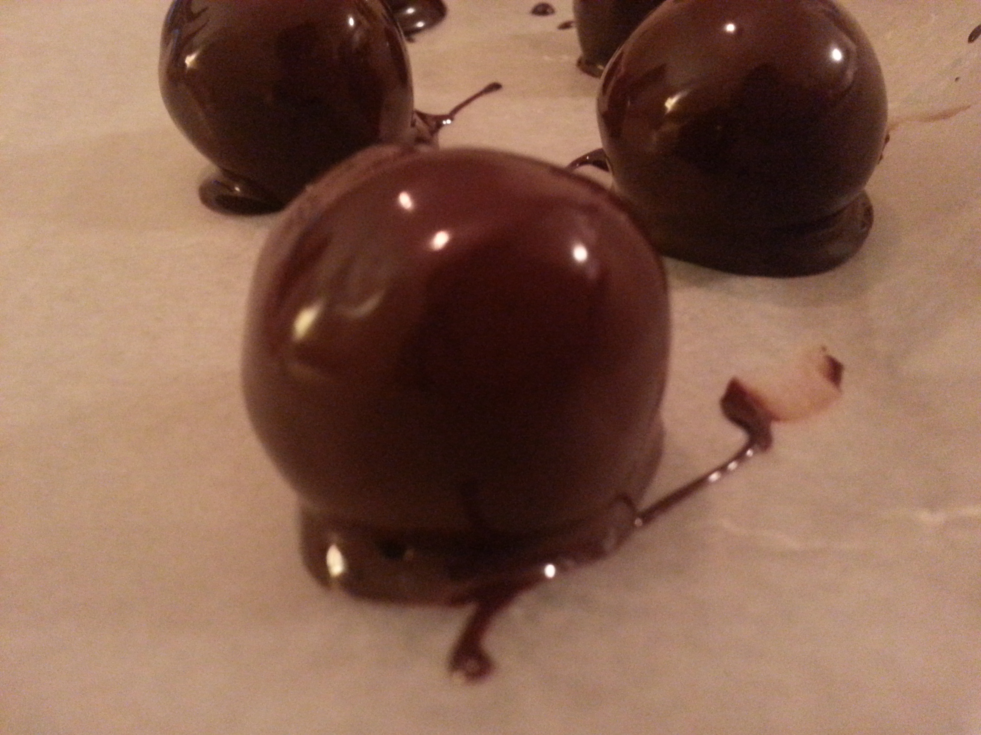 Cointreau truffles coated in dark chocolate