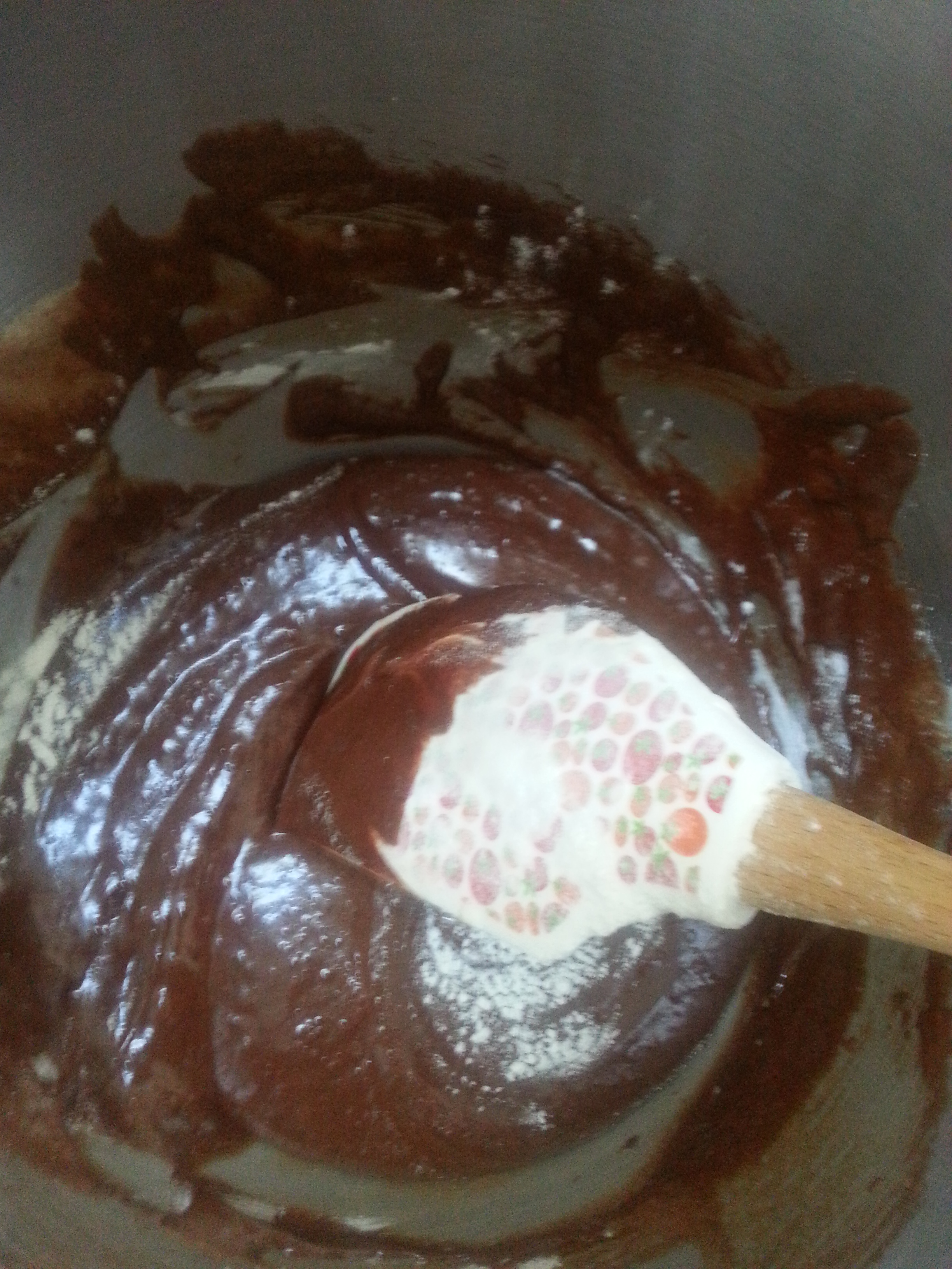 Folding flour to avoid gluten release