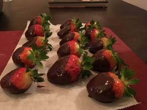 Champagne filled chocolate strawberries