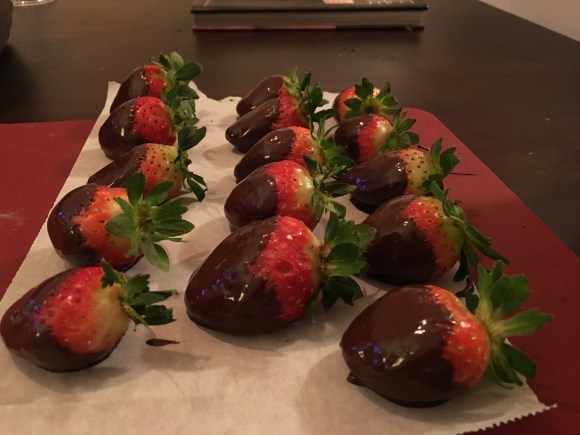 Champagne filled chocolate strawberries