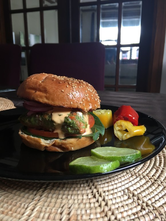 low- fat, healthy Easy Fish sandwich with spicy Aioli