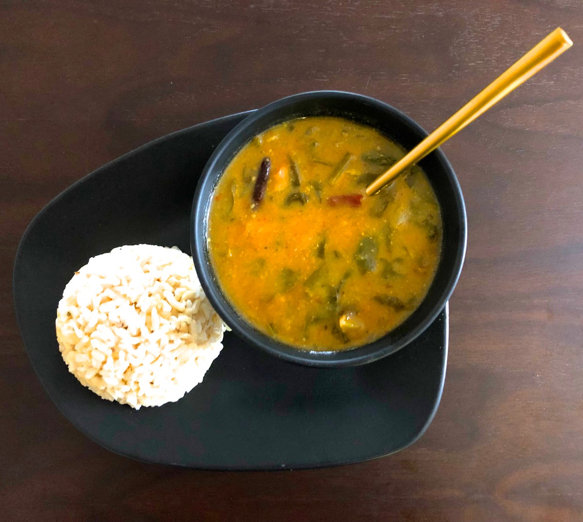 Healthy, vegan spinach lentils