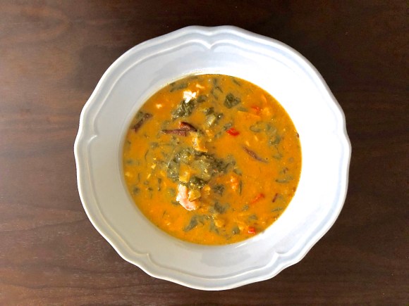 Vegan spinach lentils